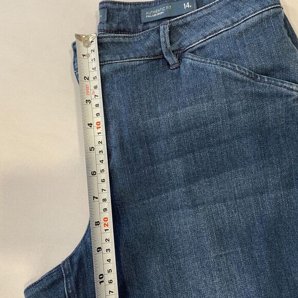 ~ J.Jill Jeans 14p Authentic Fit Full-Leg Crop Wide Medium Blue Stretch Capri - Picture 8 of 14